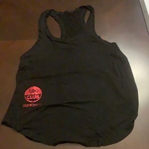 Black Pure Barre workout tank. 500 Club